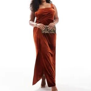 NWT ASOS Curve Velvet Square Neck Maxi Dress